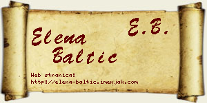 Elena Baltić vizit kartica